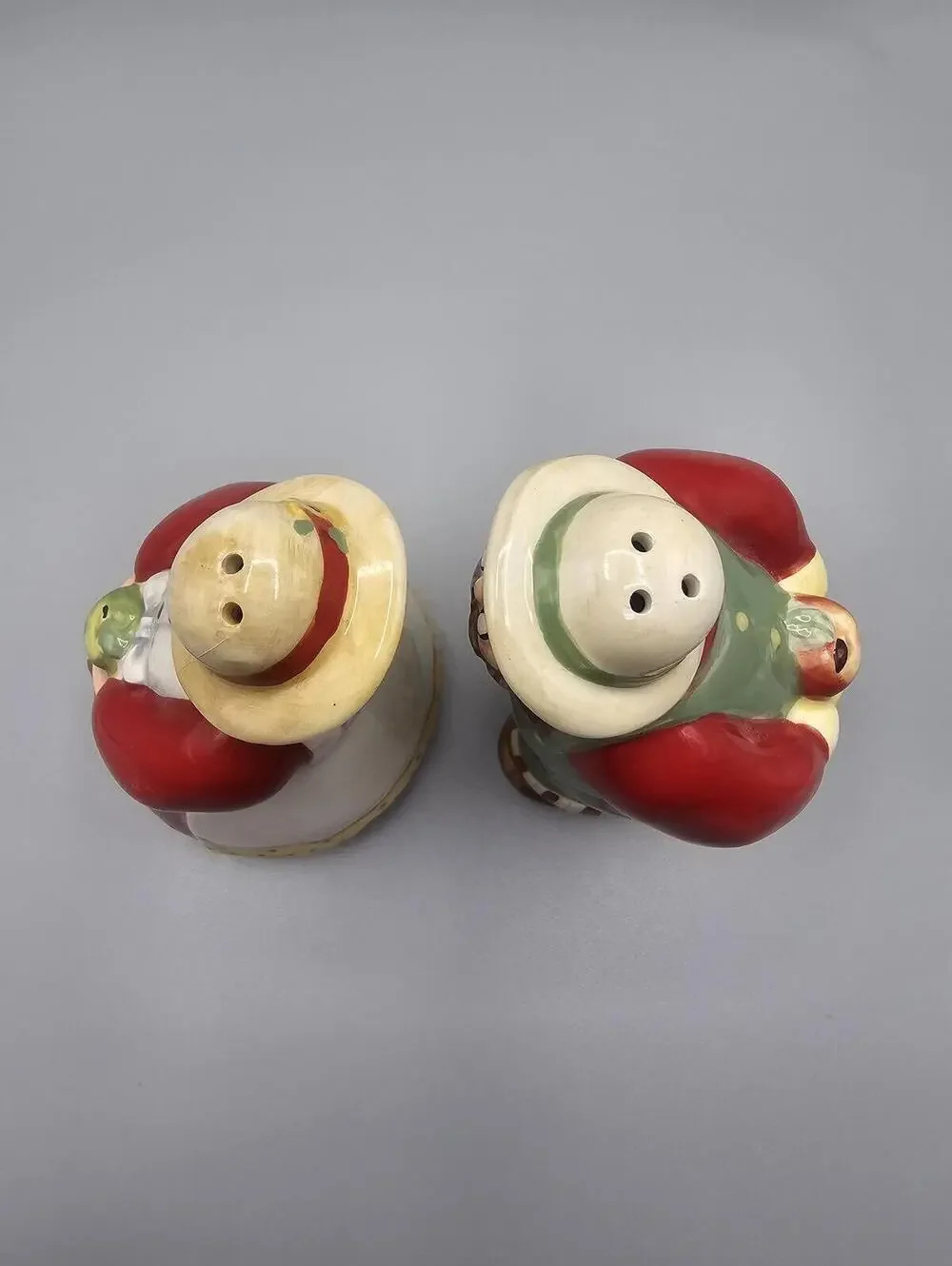 Vintage Ceramic Farmer Couple Salt and Pepper Shakers